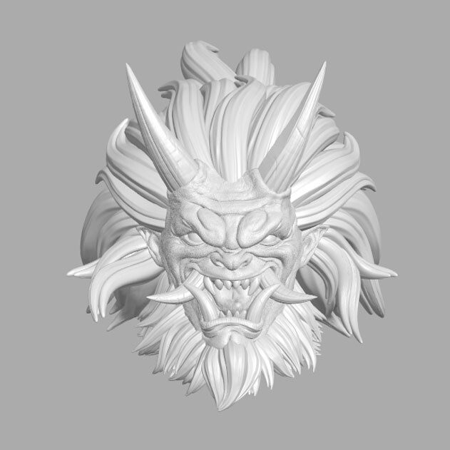 Unleashed Oni Japanese Mythology custom head for Mythic Legions & other figures