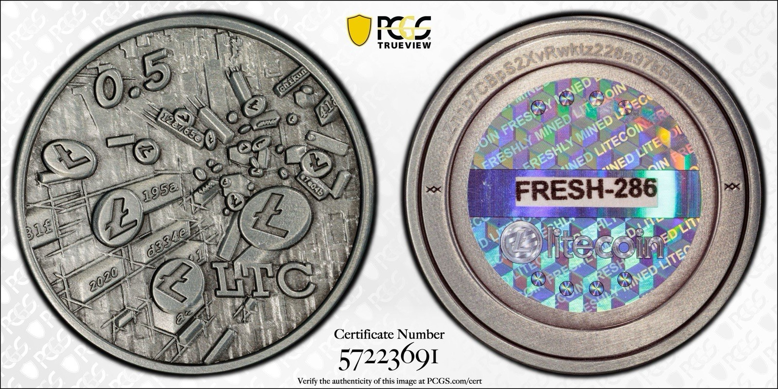 RARE 2020 FULLY FUNDED LITECOIN (.5 LTC)💥PCGS MS-69💥NONE FINER💥REDUCED PRICE