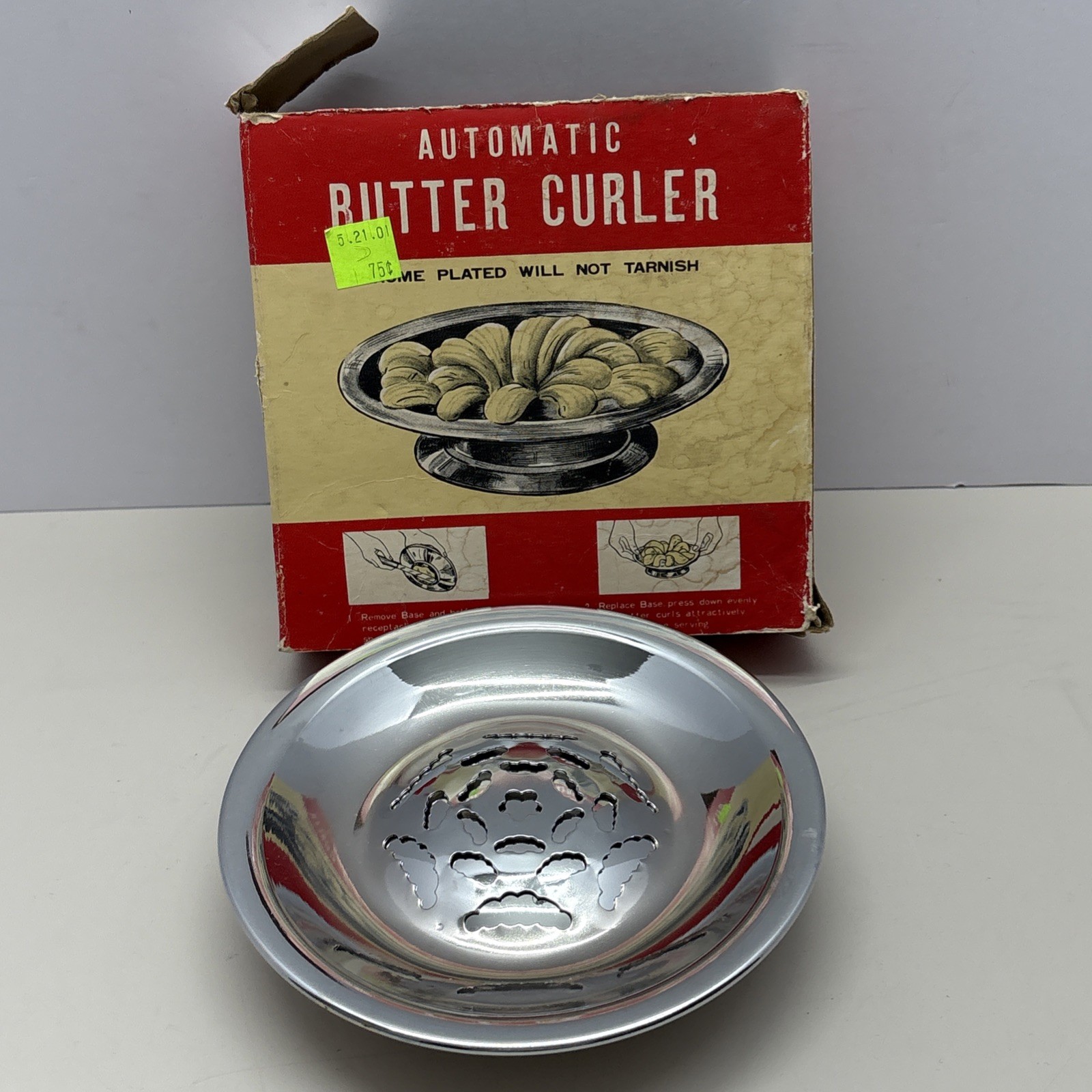 VTG NOB Chadwick-Miller Automatic Butter Curler Made In Japan w/Box Chrome. #133