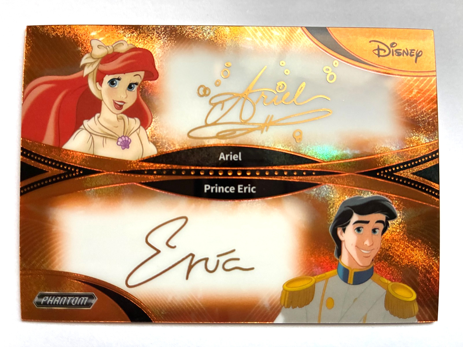 2025 Kakawow Phantom Disney Dual Facsimile Auto Orange #9 Ariel & Eric #44/50