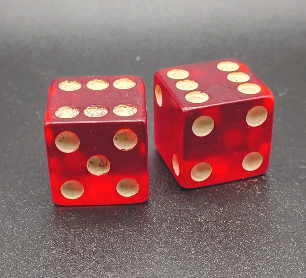 Vintage Cherry Translucent Bakelite Dice