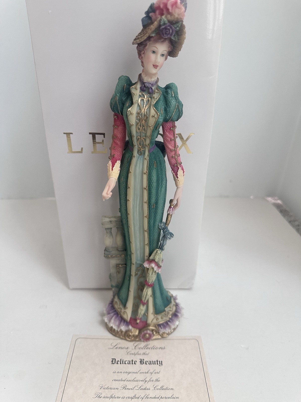 Authentic Vintage 1999 Lenox Delicate Beauty Victorian Lady Figurine COA