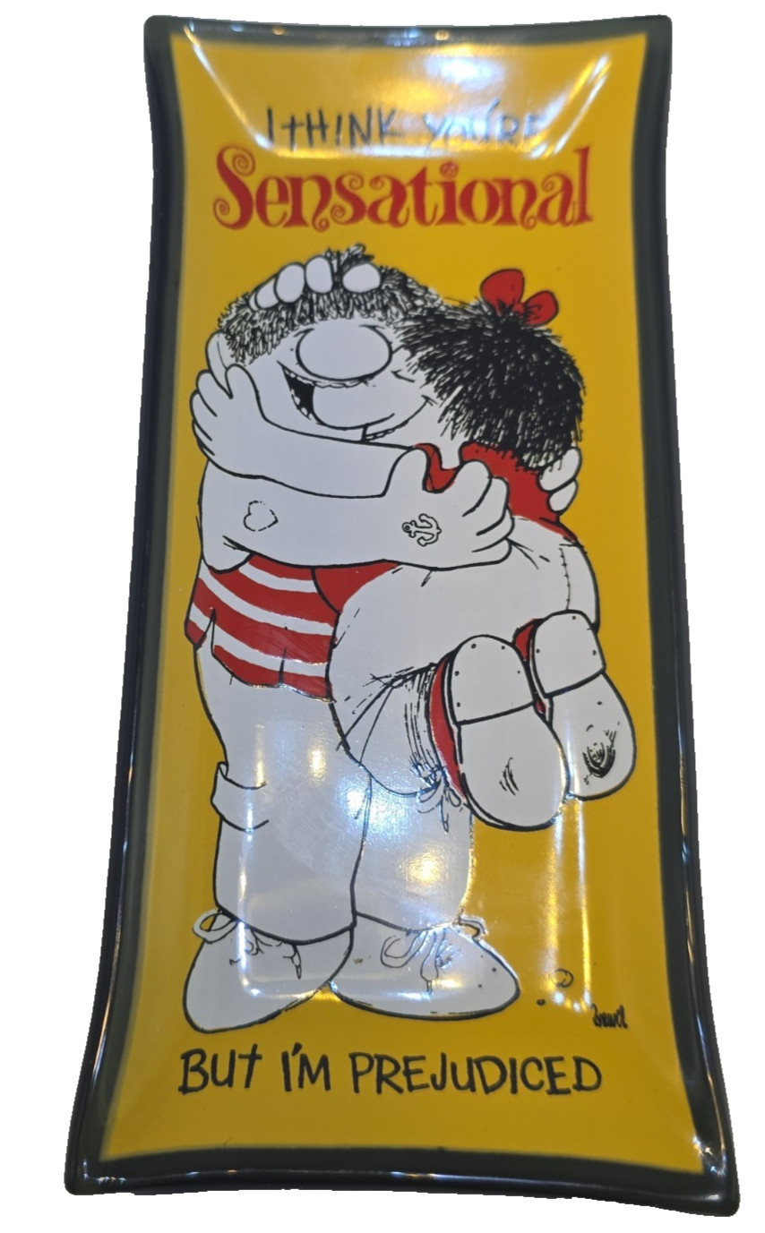 VTG Houze Art Glass Trinket Dish Ashtray “I think you’re Sensational” 