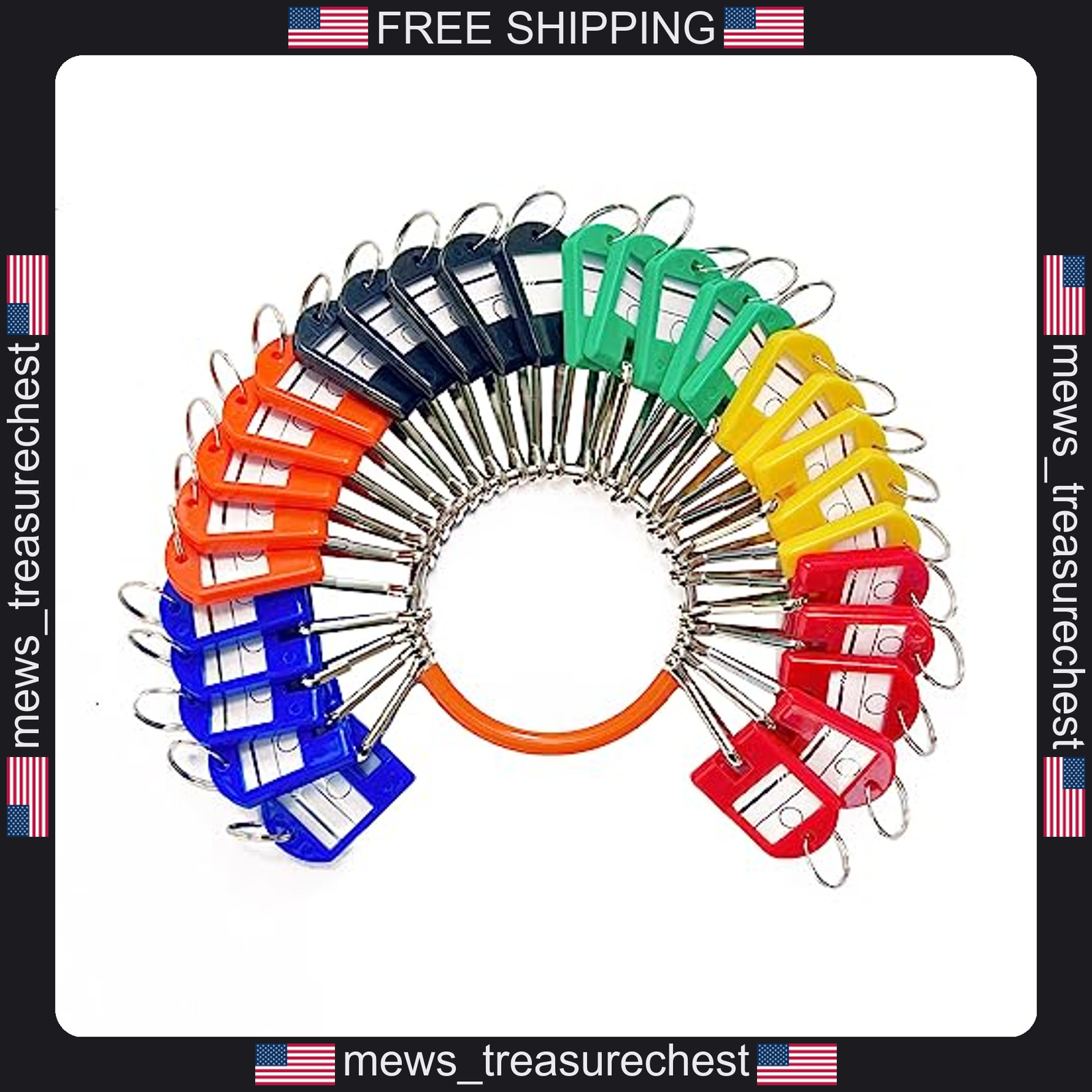 Portable Key Organizer with 30 Spring Hooks and Color Labels for Keys