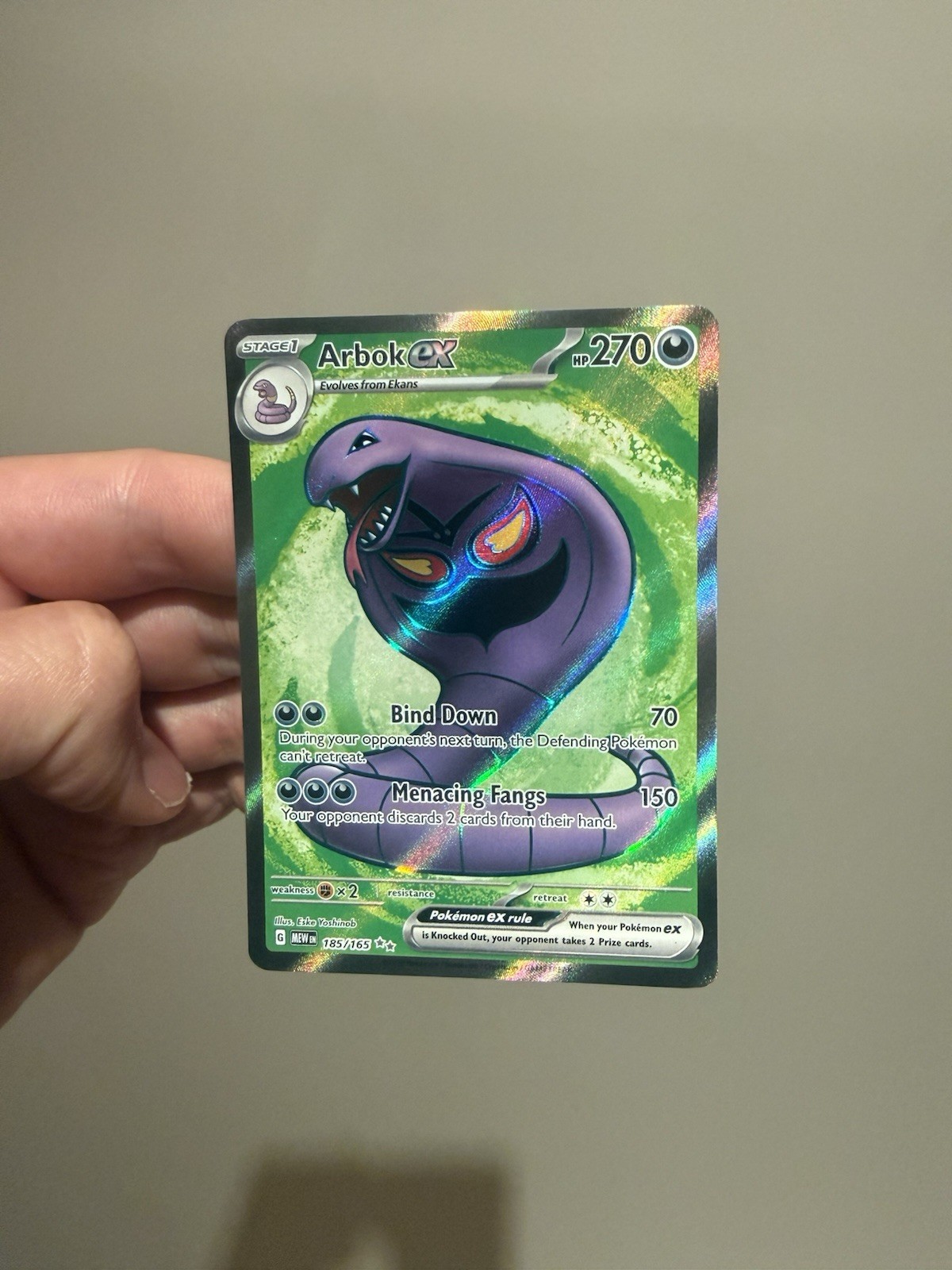 The Pokémon Company Arbok ex 24/165 SV 151 Ultra Rare Holo 270 HP English