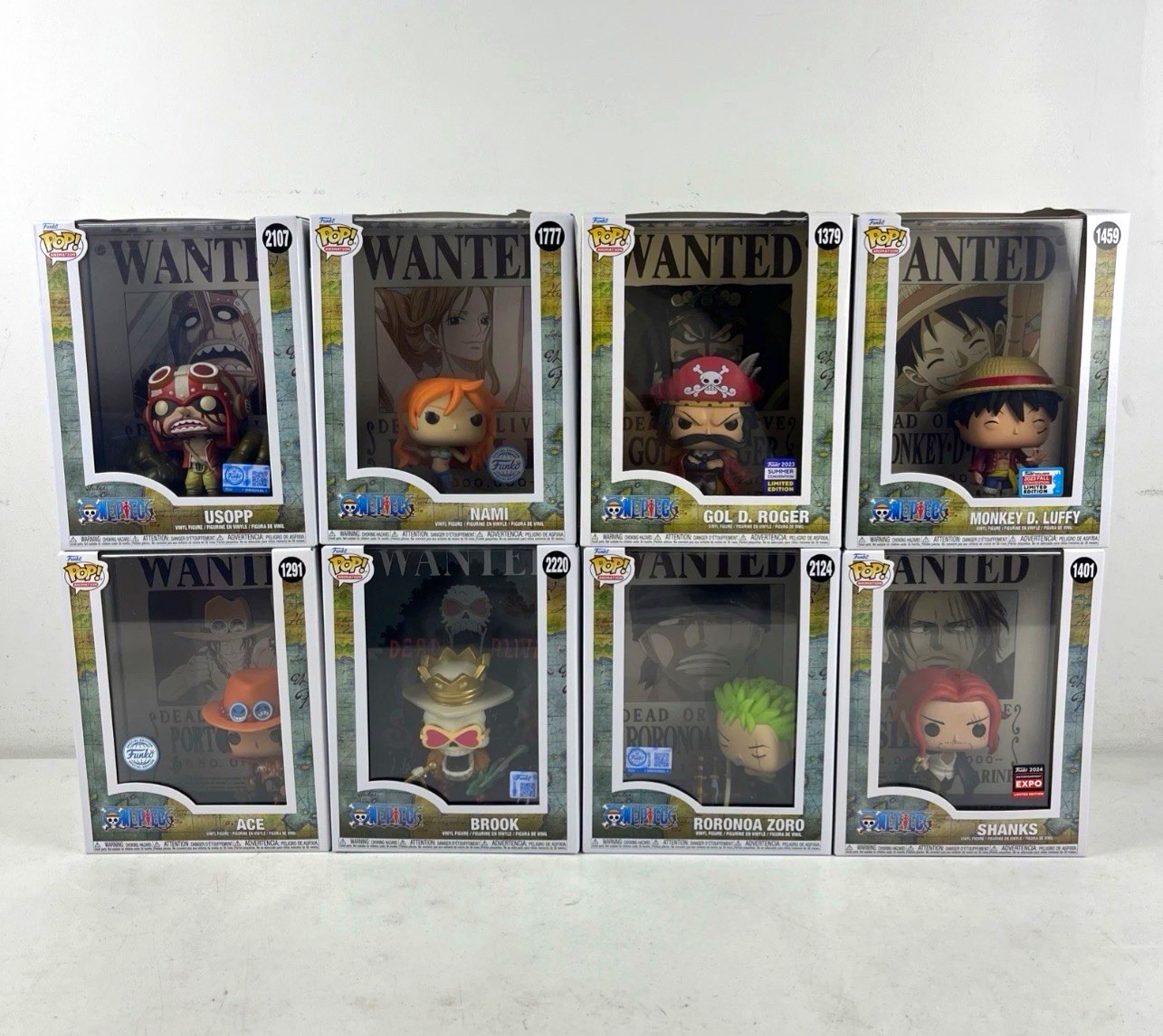 Funko Pop Animation One Piece Wanted Lot (8) Limited Edition Usopp Nami Luffy
