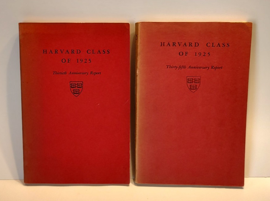 Harvard Class of 1925 Set of 2 Anniversary Reports 30th (1955) & 35th (1960)