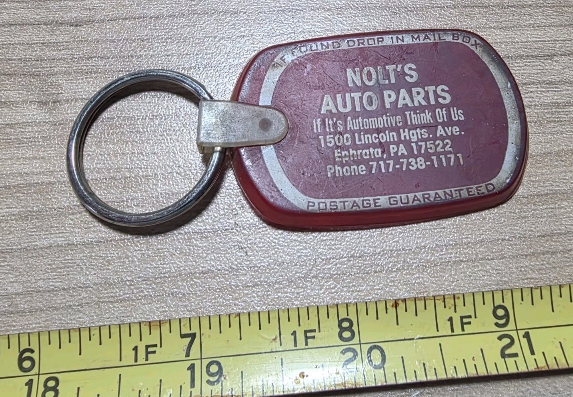 Vintage Nolt\'s Auto Parts Ephrata PA Advertising Keychain