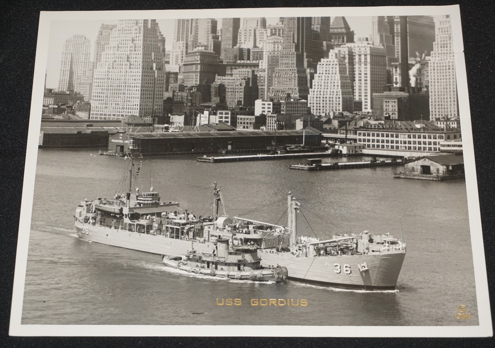Vintage USS Gordius Photo 11x9 \
