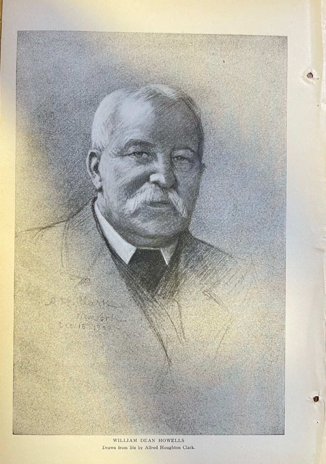 1901 Vintage Magazine Illustration Author William Dean Howells