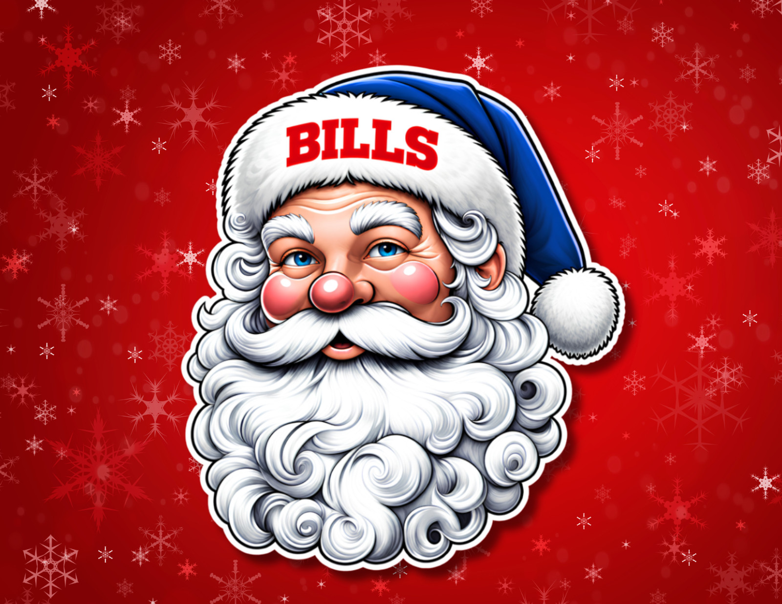 Buffalo Bills Santa Laminated Vinyl Sticker - 4.5\