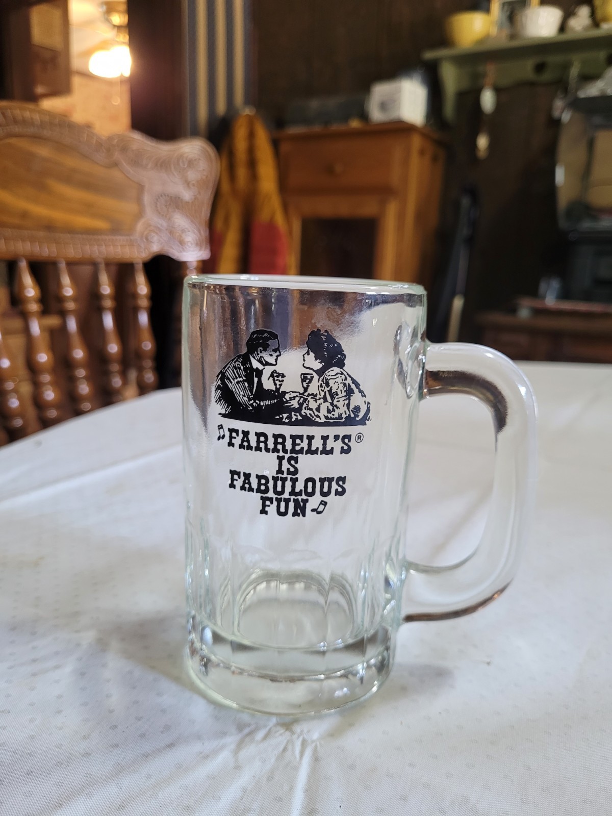 FARRELL'S Ice Cream Parlor 1970s glass mug Root Beer Float  vintage souvenir