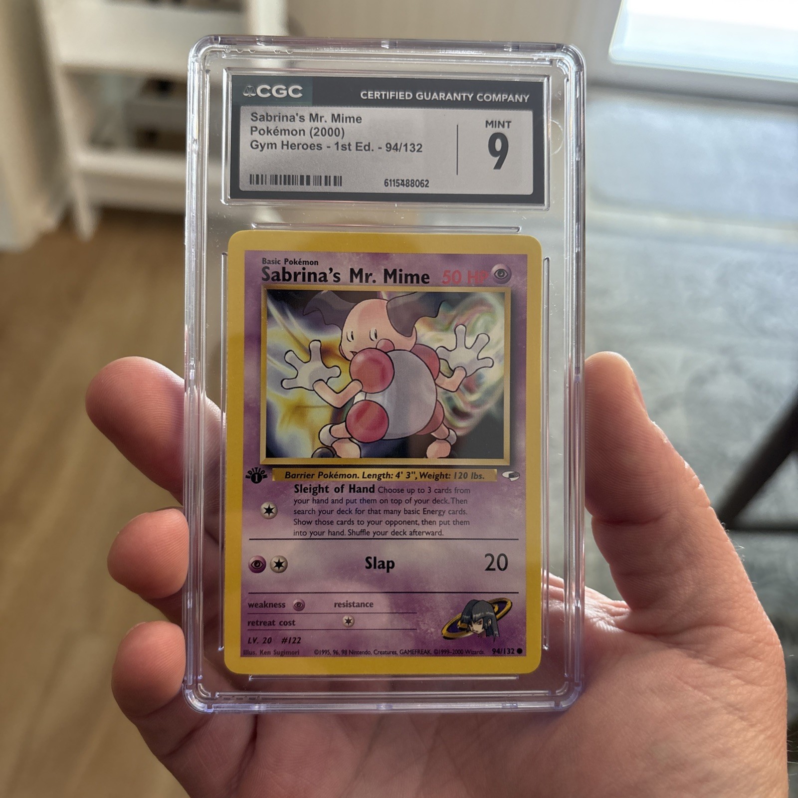 2000 Gym Heroes #94 Sabrina's Mr. Mime CGC 9 Mint 1st Edition Pokemon