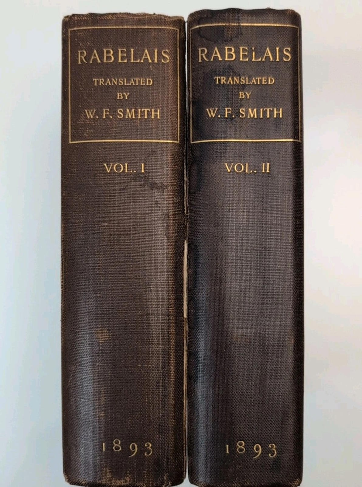 Rabelais Translated by W. F. Smith, Volumes I & II (1893) VG+