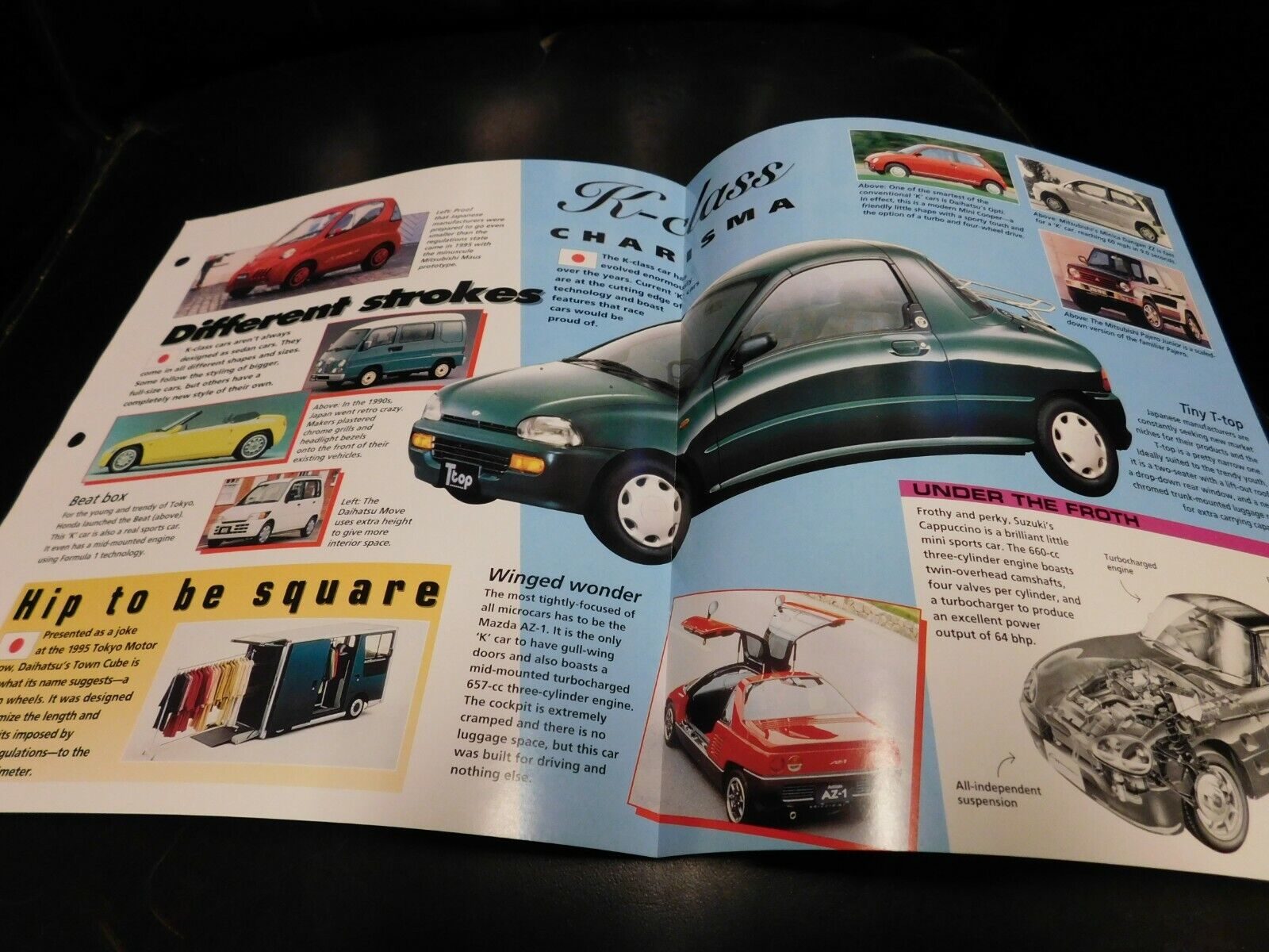 Japanese Mini Cars Daihatsu Cuore, Mazda Carol Literature Brochure Photo Poster