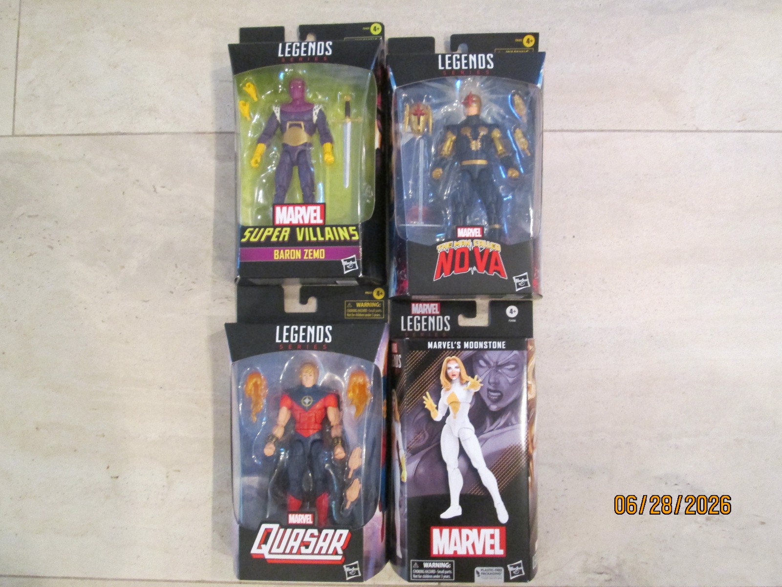 Marvel Legends Set of 4 Nova Quasar Baron Zemo Moonstone New very nice