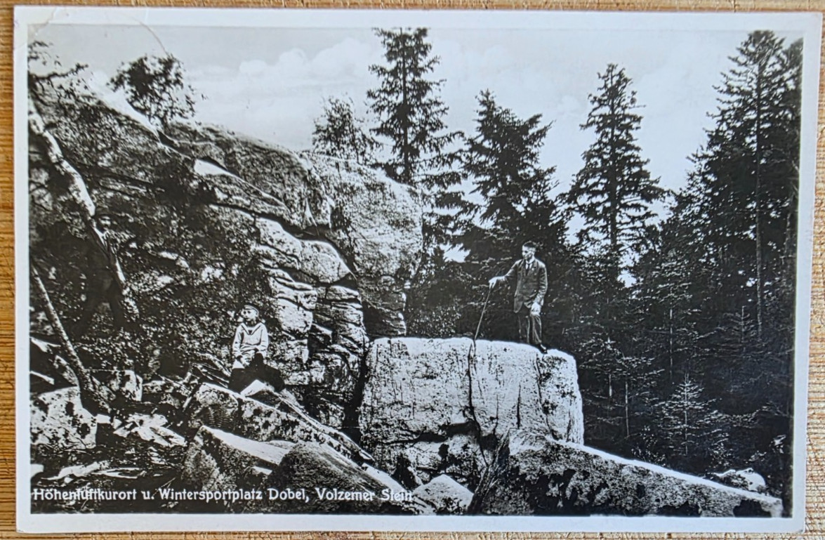 Postcard Dobel Volzemer Stein 1940 Black Forest Hotel Post Hindenburg 6 Pfennig