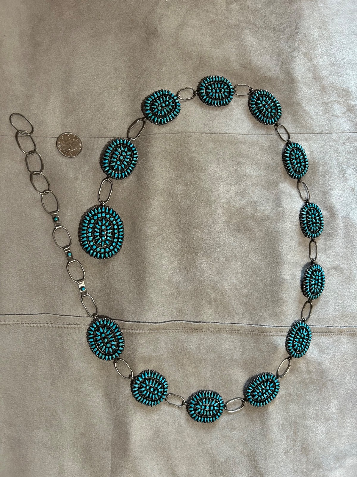 A Beautiful Ben Yazzie Navajo Signed Belt That Is 44 Inch That Can Be Adjusted