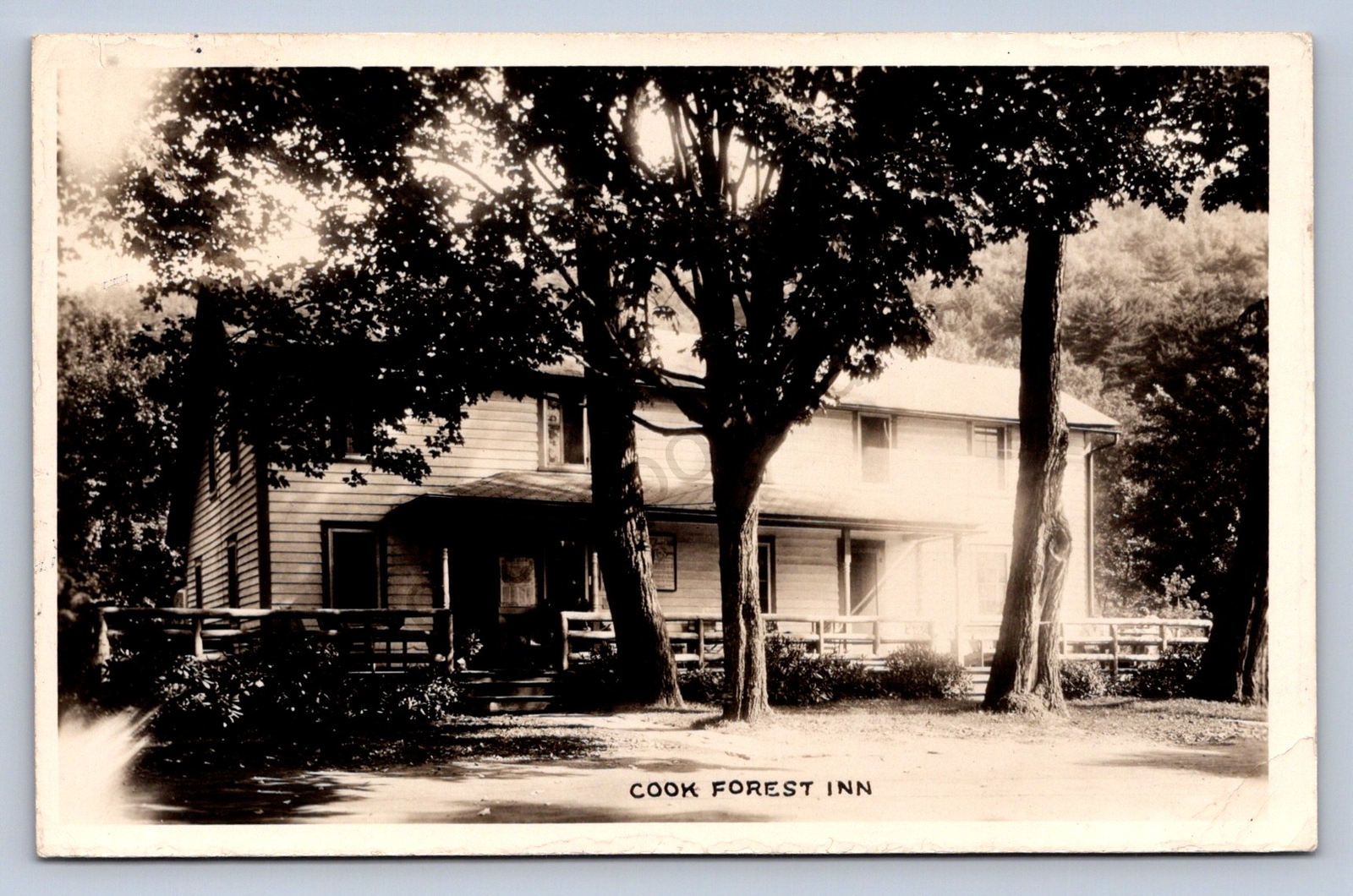K6/ Cooksburg Pennsylvania RPPC Postcard c1930s Cook Forest Inn Hotel 74