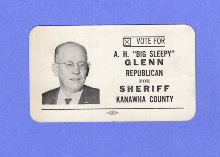 1940s West Virginia Sheriff Election Campaign Card For A H 