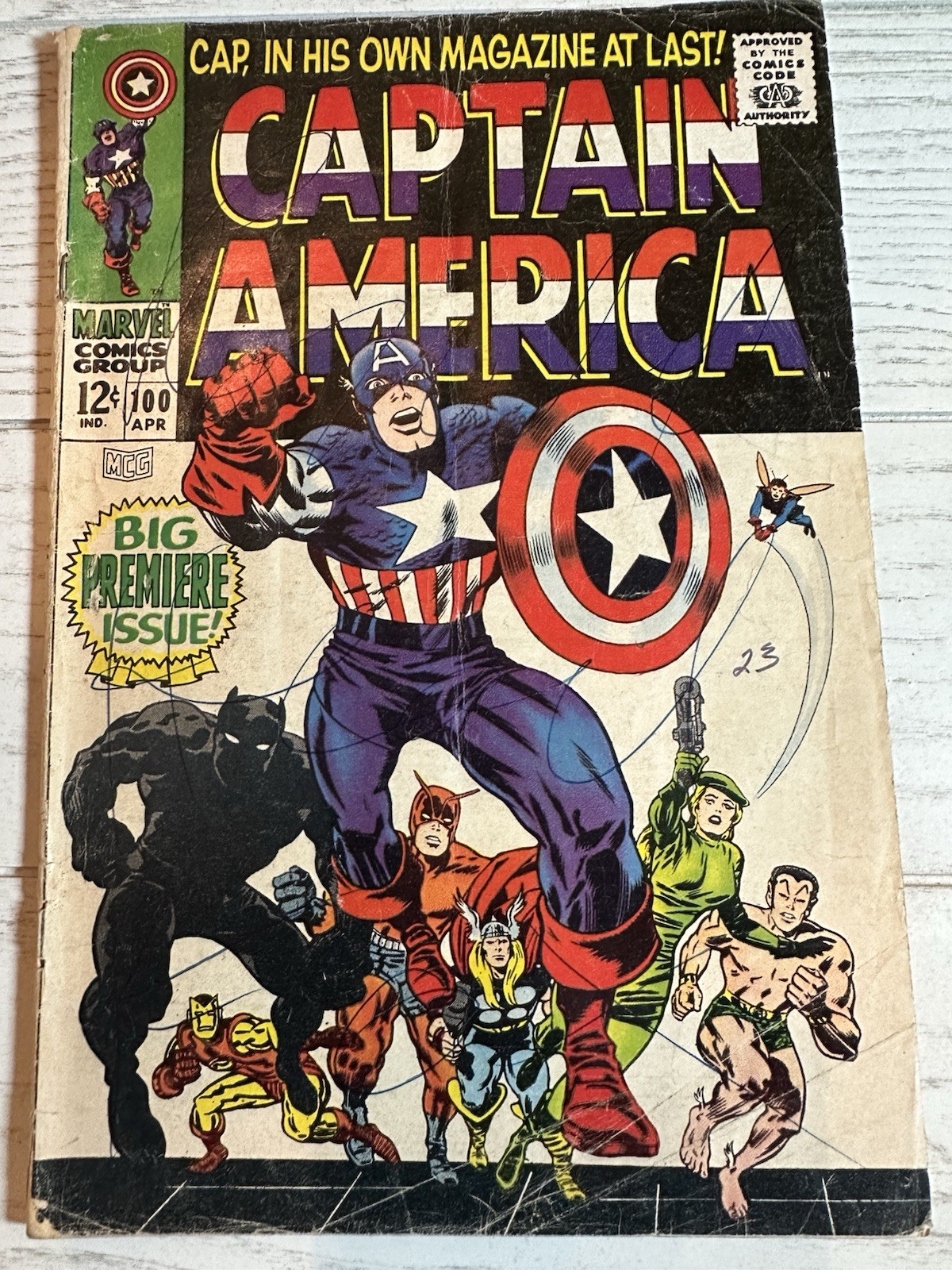 Captain America #100 April 1968 1st Solo Issue Premiere - GD/VG 3.0