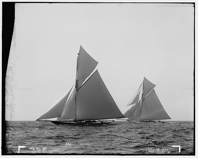 Photo:Valkyrie II Vigilant 1893 Americas Cup Yachts Regatta Sailing Race
