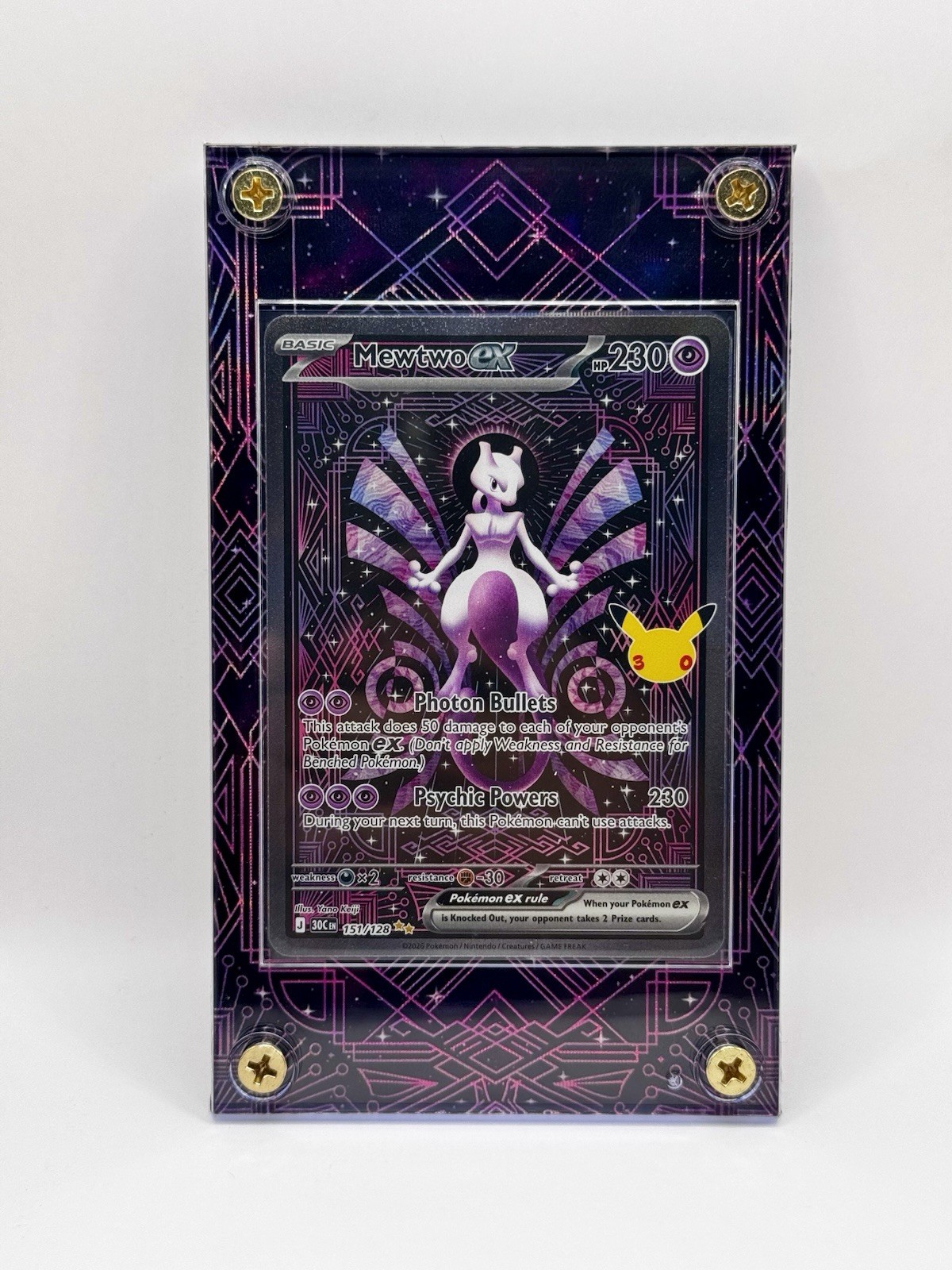 Mewtwo ex 151/128 30th Celebration EXTENDED ART SMART CASE ( CARD NOT INCLUDED)