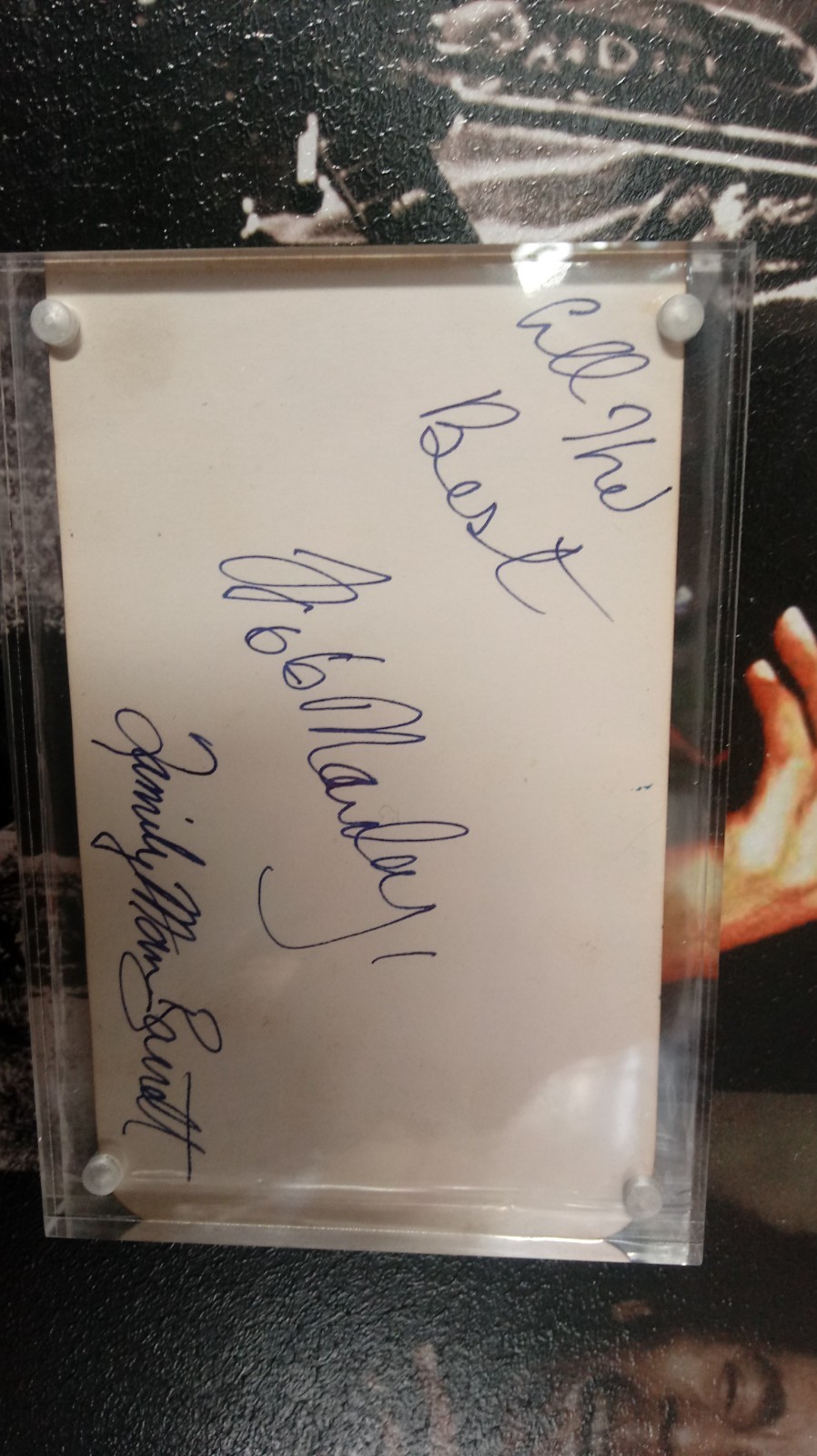 SIGNED BOB MARLEY & ASTON \'FAMILY MAN\' BARRETT AUTOGRAPHED PAGE RASTAFARIAN RARE