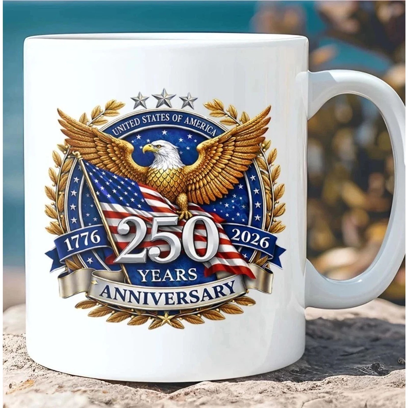 USA 250 Years Anniversary Mug Patriotic America 1776–2026 Coffee Mug FREESHIPS 