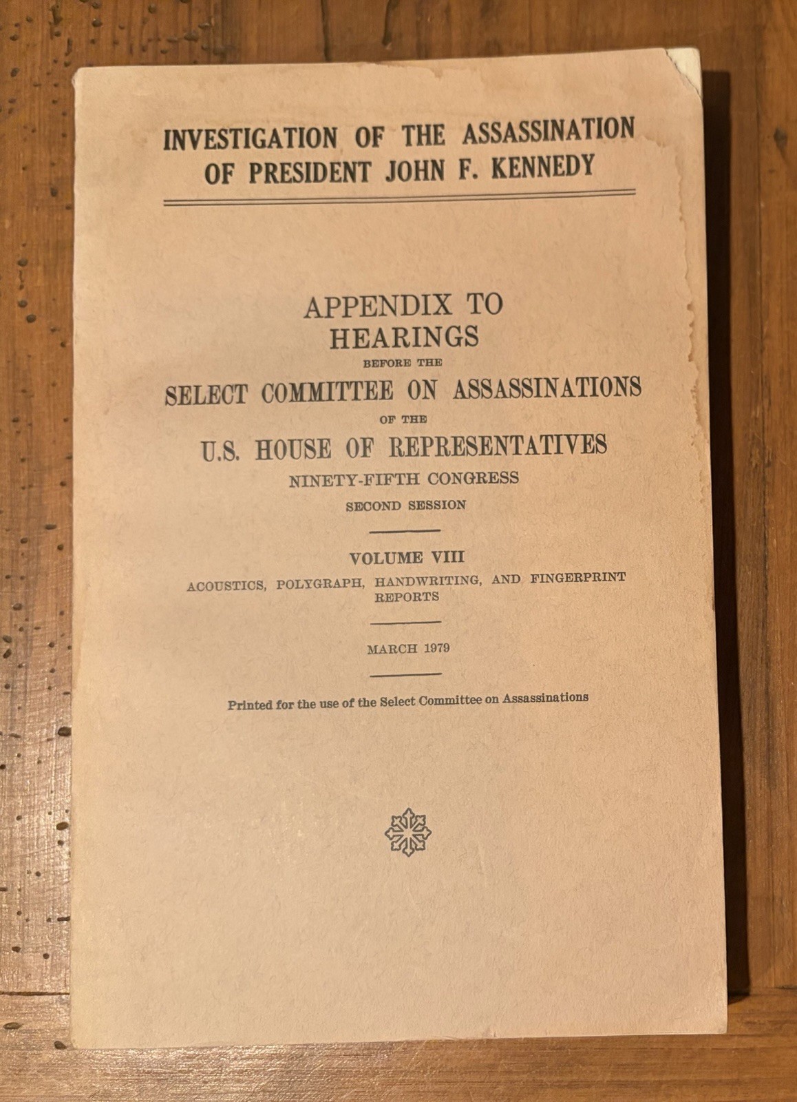 HSCA Investigation into Assassination of JFK - Appendix to Hearings, Vol. 8