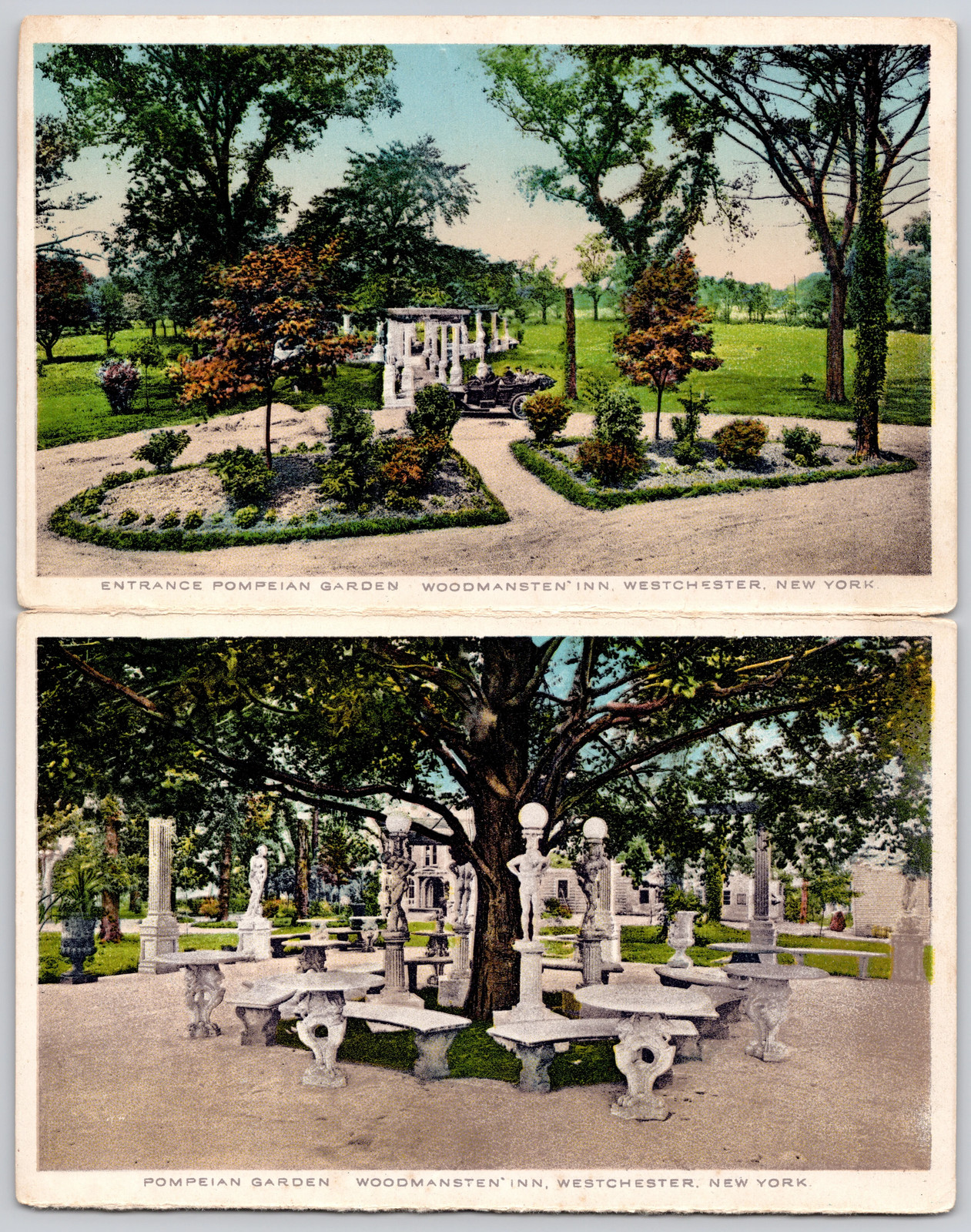 Bronx New York NY Woodmansten Inn Folding Garden Postcard c1910s