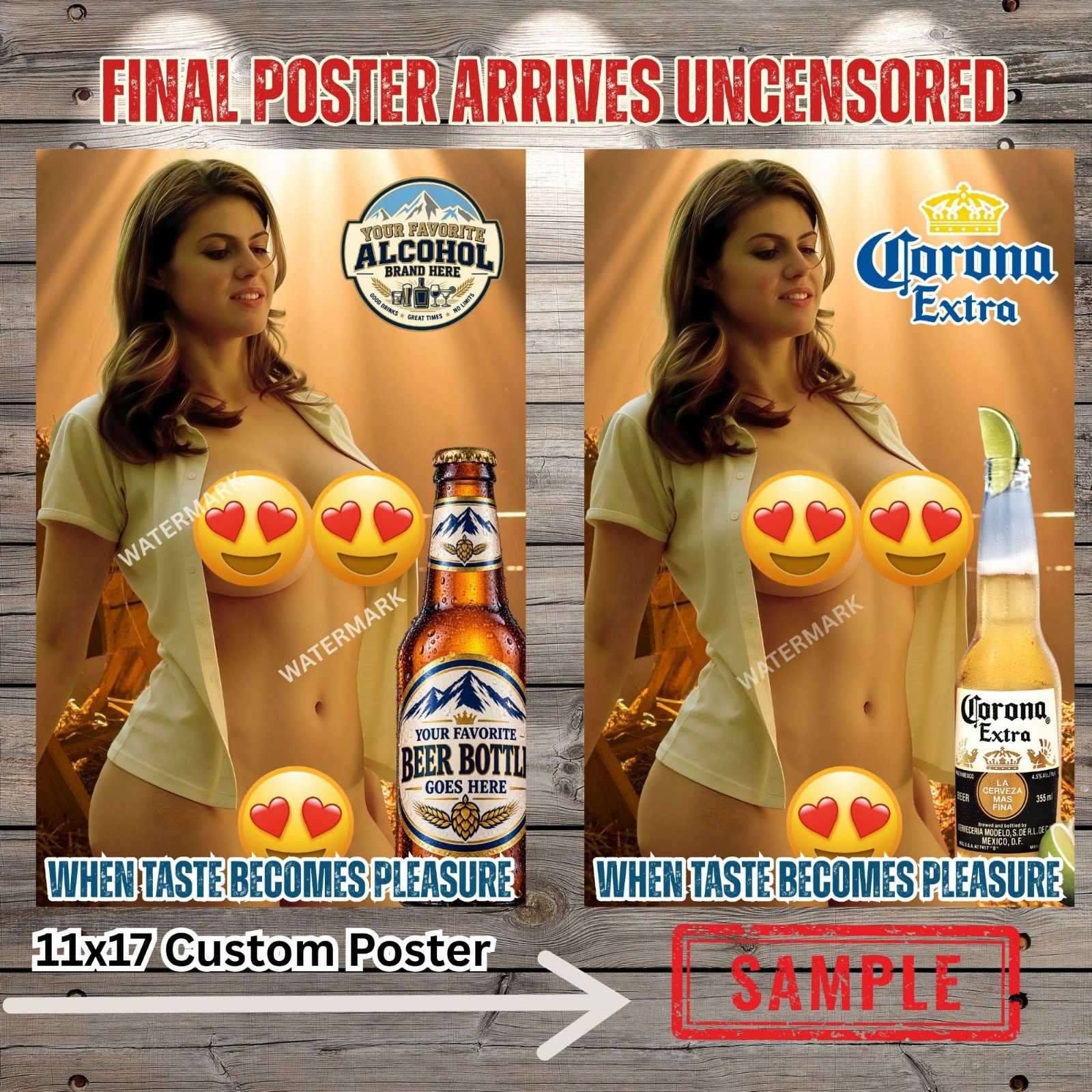 Sexy Pin Up Customize Your Own Alcohol Poster Message Us Your Favorite Brand #91