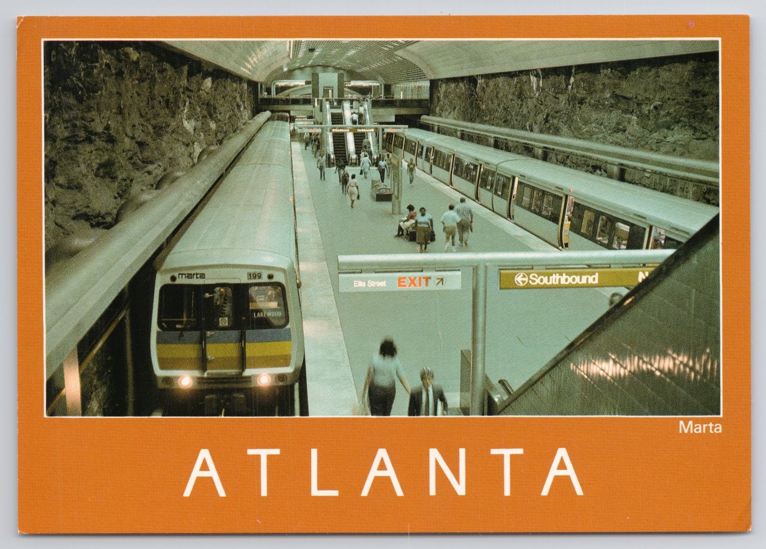 Vintage ATLANTA MARTA Subway Station 4x6 Postcard a23482