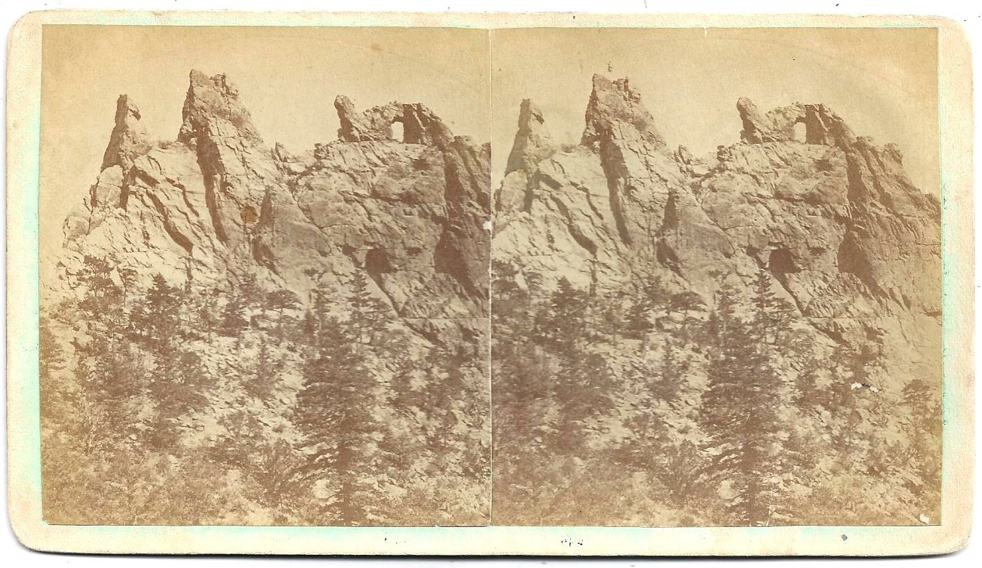 W G Chamberlain Stereoview of Rock Formations at Glen Eyrie Colorado c1870s