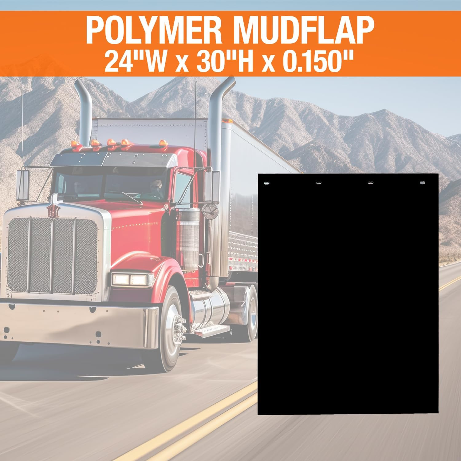 Buyers Products RC30PPB 24 X 30 Inch Black Polymer Mud Flaps, 2 Pack