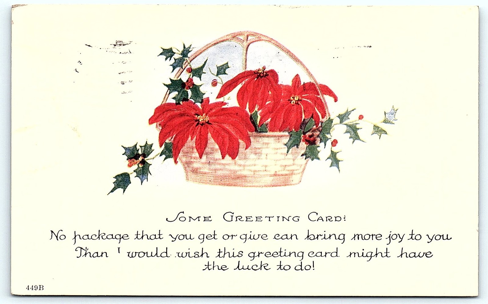 Postcard 1925 Poinsettia Christmas Postcard