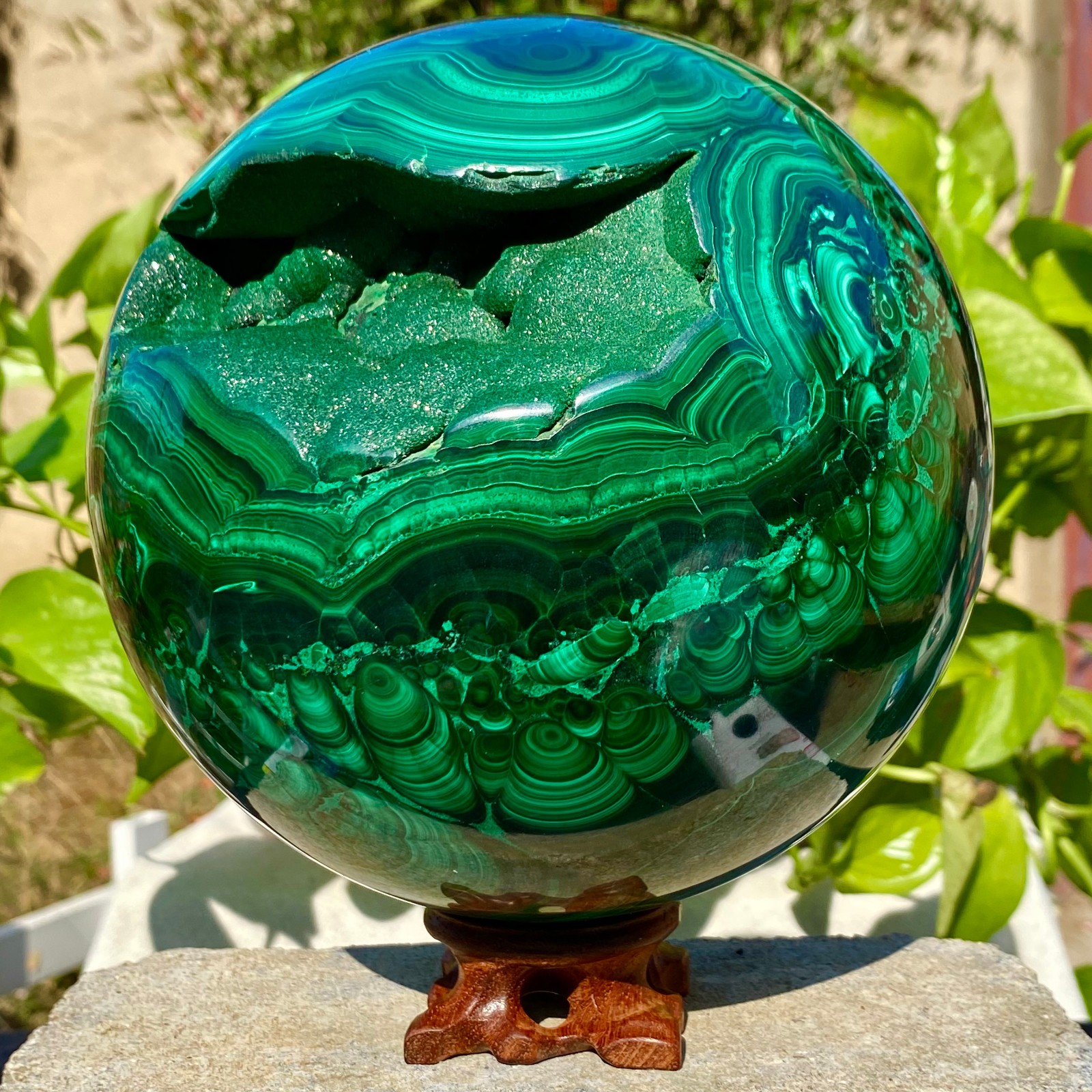 18.84LB Natural Peacock's eye Crystal Polishing Stone ball Healing