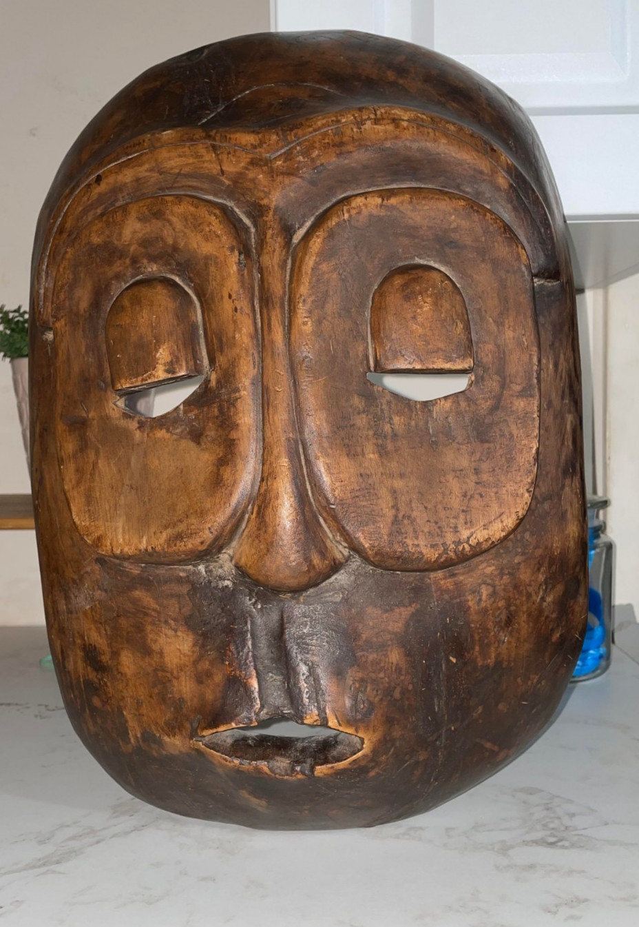 Large Hand Carved African Wood Mask 17.5