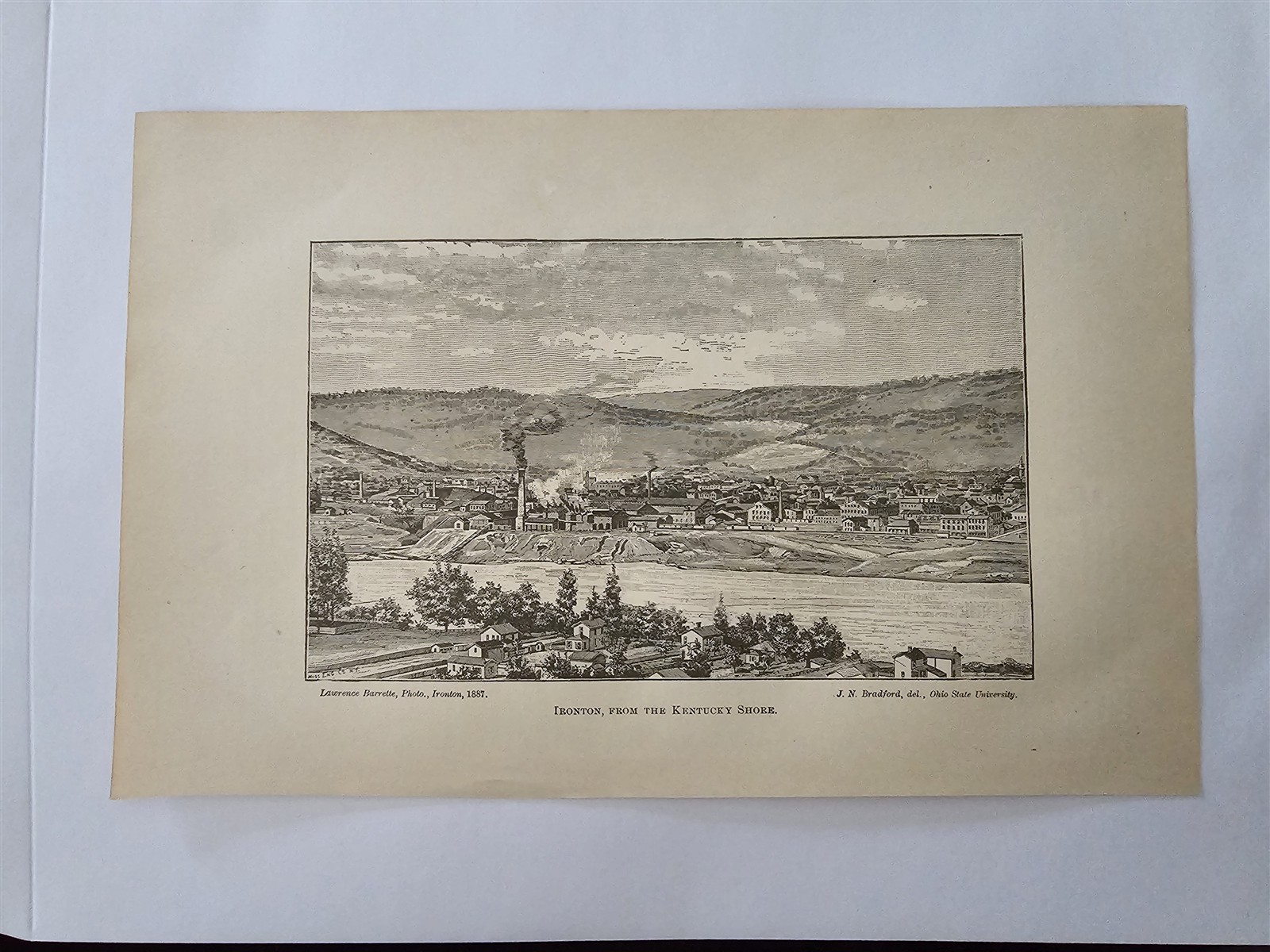Ironton Ohio View From Kentucky 1887 1900 Ohio Krehbiel Print Picture