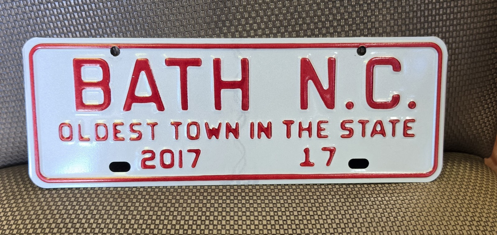 NOS Bath North Carolina License Plate 2017 #17 NC City Plate