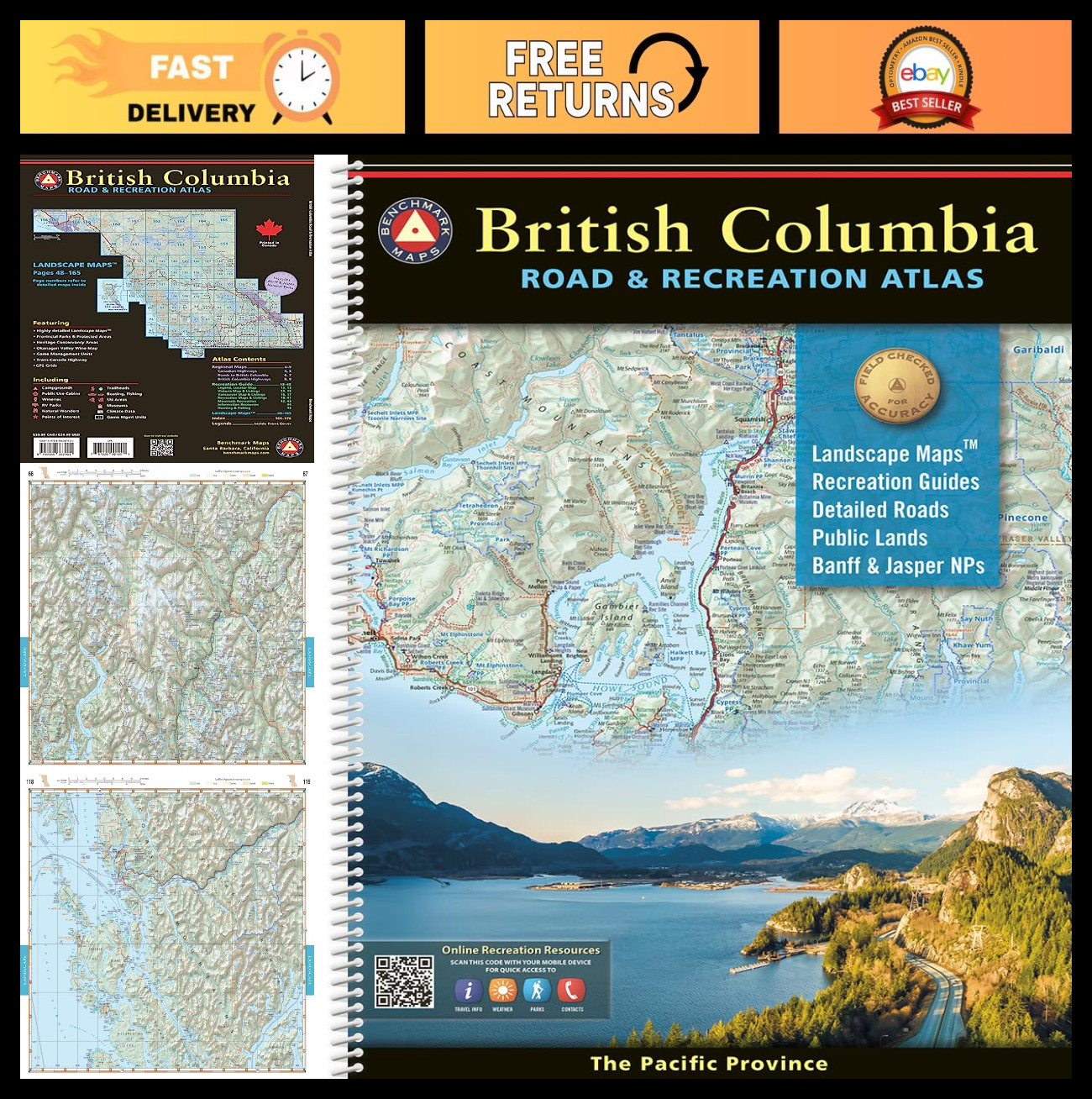 British Columbia Road & Recreation Atlas 2024 - Detailed Maps & Travel Guide