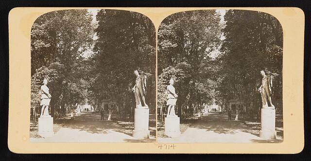 Russia Two scultpures along a road St Petersburg Russia Historic Old Photo