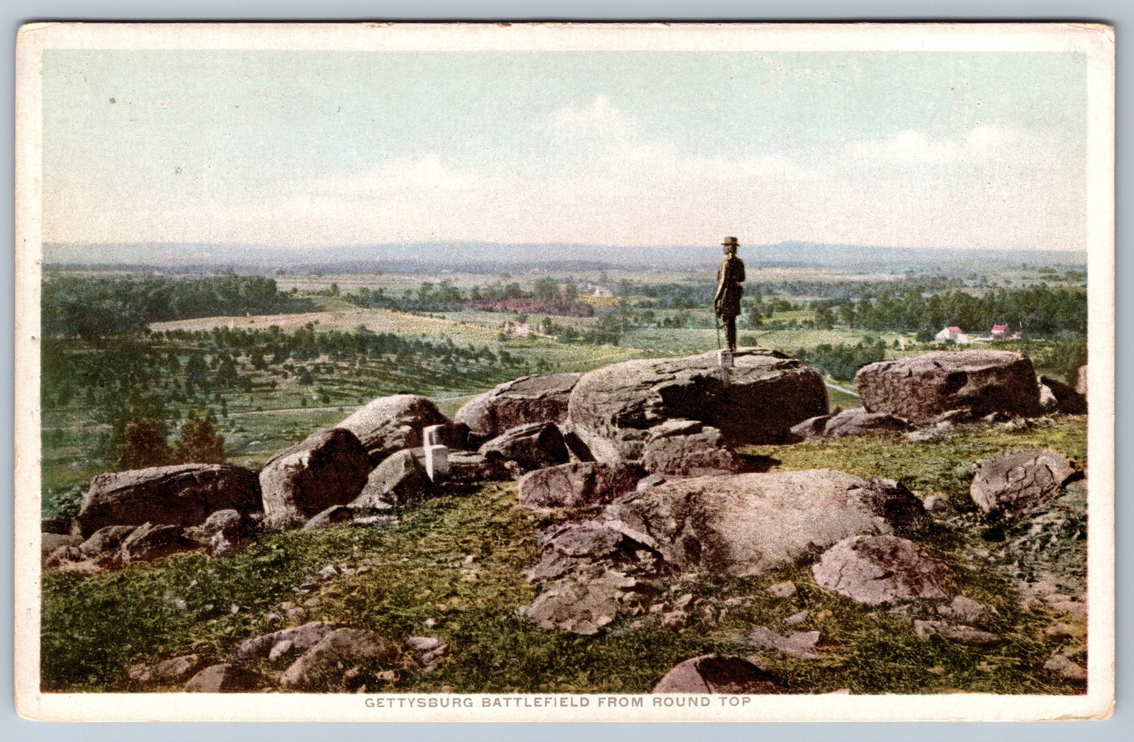 Gettysburg Battlefield Round Top PA Detroit Publishing Phostint Reading RR