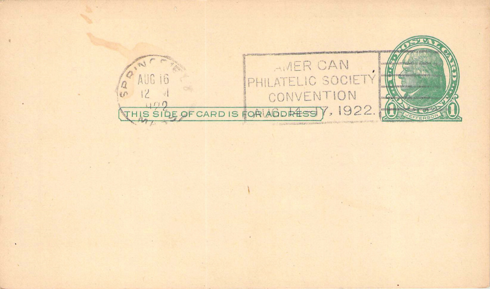 1922 AMERICAN PHILATELIC SOCIETY COOL CANCEL POSTAL HISTORY COVER