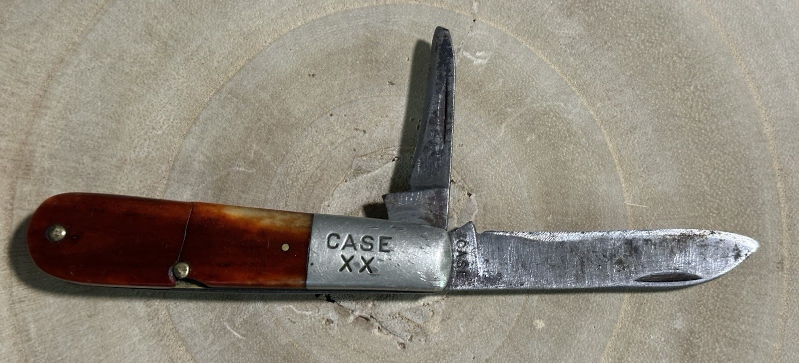 1940-1964 Case XX Red Bone Handle Barlow 2-Blade Pocket Knife Rare