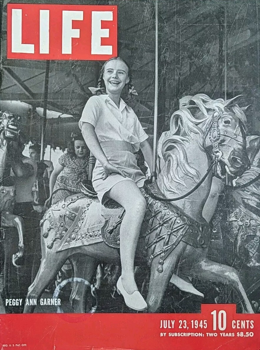 Vintage Life Magazine July 23, 1945 *COVER SHEET ONLY* With Peggy Ann Garner