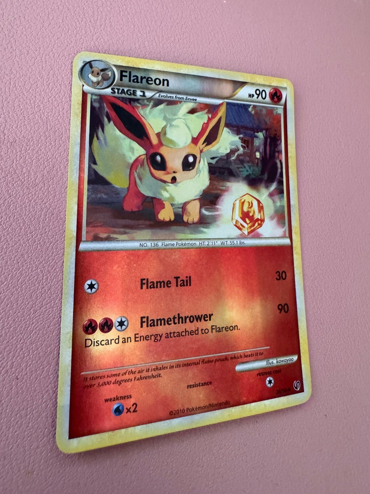 2010 Pokemon Flareon 26/90 Reverse Holo HS Undaunted HGSS LP
