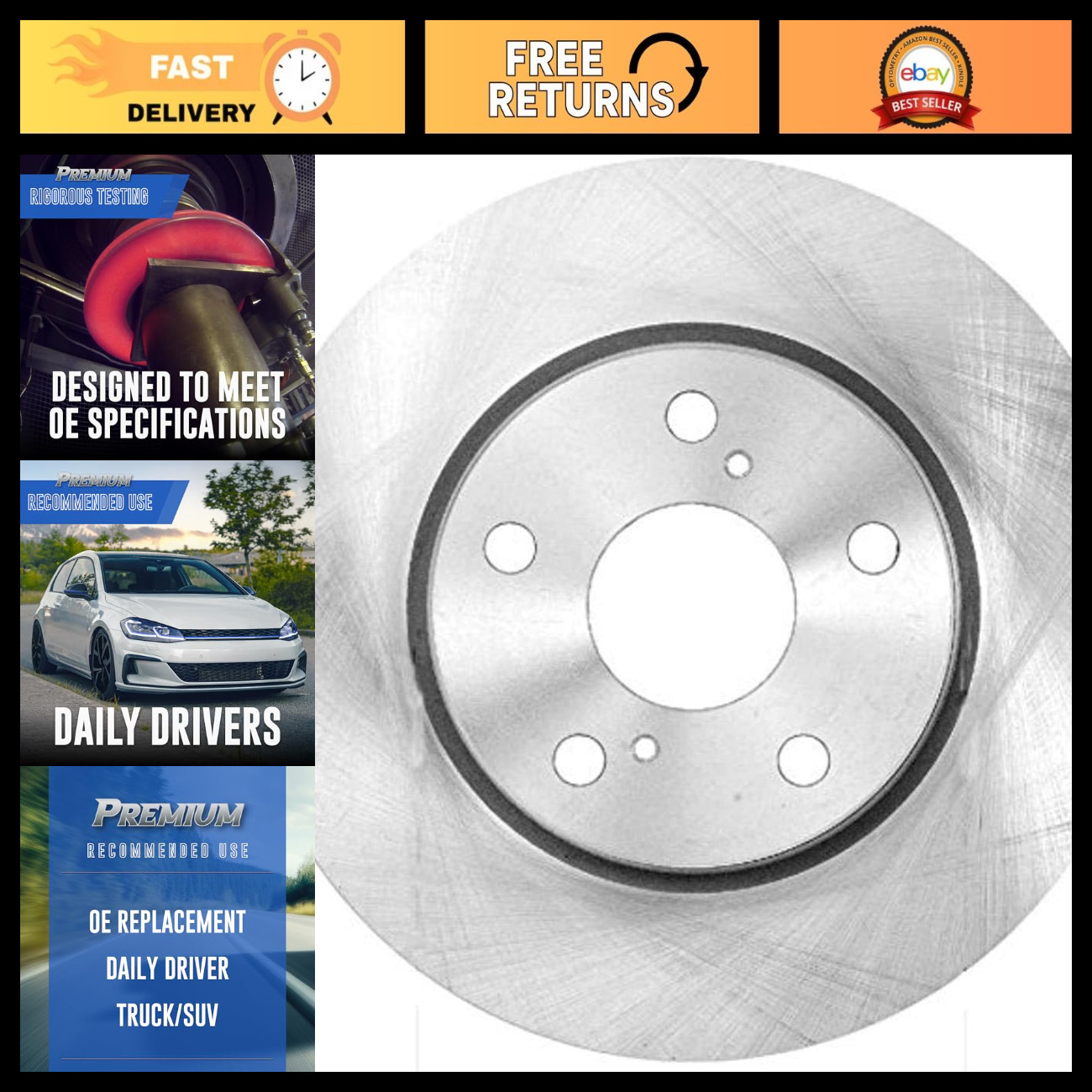 Bendix Premium PRT5818 Front Brake Rotor for Pontiac Vibe 2010-2009, Scion xD 20