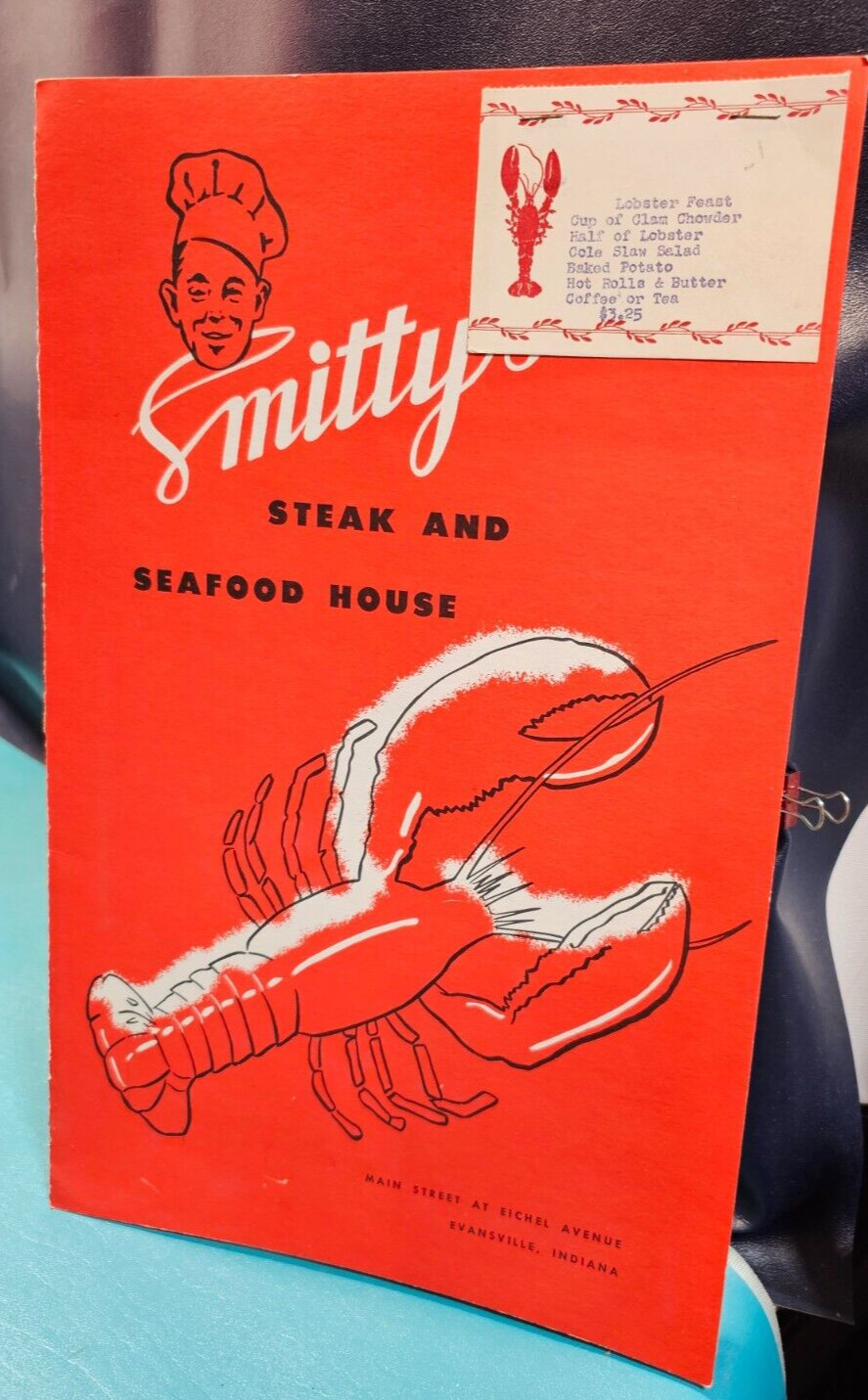 SMITTY'S EVANSVILLE INDIANA VINTAGE VTG RESTAURANT MENU Steak Seafood House