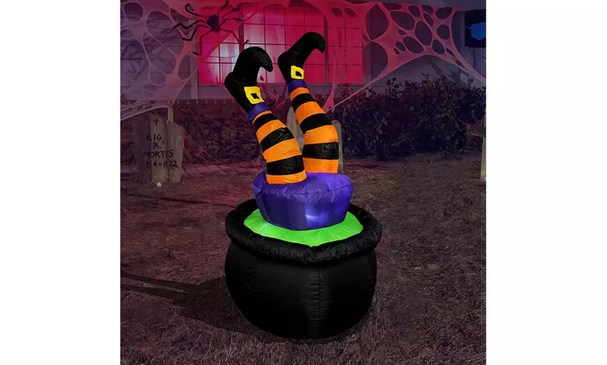 Large Halloween Self Inflating Outdoor Inflatables w/ LED Lights (20 Variations)